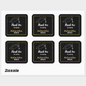 Faux Gold Border Afstuderen Dank u Vierkante Sticker (Vel)