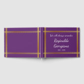Faux Gold Border Funeral Memorial Livre d'or (Complet)