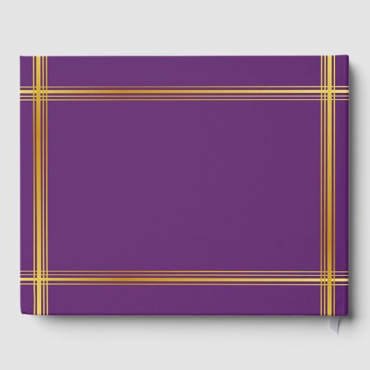 Faux Gold Border Funeral Memorial Livre d'or (Verso)