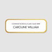 Faux Gold Border Simple Editable Custom Text Naamplaatje (Voorkant)