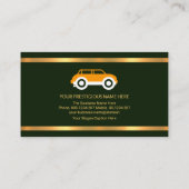 Faux Gold Borders Emerald Green Automobile Garage Visitekaartje (Achterkant)