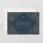 Faux Gold Botanique Frame Weddin RSVP (Devant)