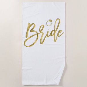Faux Gold Bride met ringbandhanddoek Strandlaken