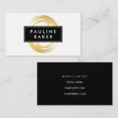 Faux Gold brossé avec Étiquette noir blanc (Devant / Derrière)