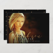 Faux Gold Brush Script Afstuderen Dank u Kaarten (Voorkant / Achterkant)