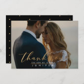 Faux Gold Brush Script Foto Dank u Kaarten (Voorkant / Achterkant)