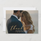 Faux Gold Brush Script Foto Dank u Kaarten (Voorkant)