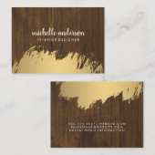 Faux Gold Brushed / hout Visitekaartje (Voorkant / Achterkant)