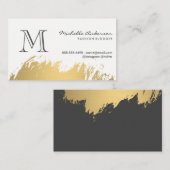 Faux Gold Brushed Monogram Visitekaartje (Voorkant / Achterkant)