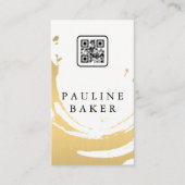 Faux Gold Brushed | QR-code Visitekaartje (Voorkant)