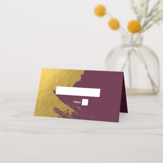 Faux Gold Brushstrokes & Bourgogne Weddenschap (Voorkant)