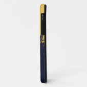 Faux Gold Brushstrokes met Navy Blue Background Case-Mate iPhone Case (Achterkant/links)