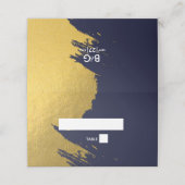 Faux Gold Brushstrokes & Navy Blue Wedding (Buitenkant ongevouwen)