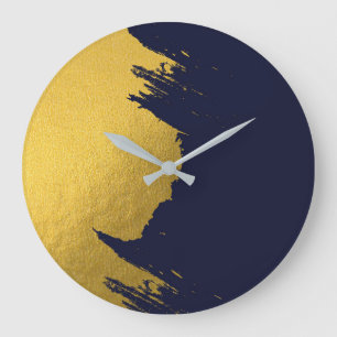 Faux Gold Brusks met Navy Blue Background Grote Klok