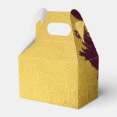 Faux Gold Burgundy, Monogram Weddenschap Bedankdoosjes (Achterkant)