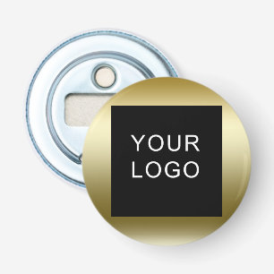 Faux Gold Business Company Corporate Logo Design Button Flesopener