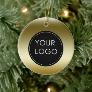 Faux Gold Business Company Logo Keramisch Ornament