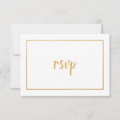 Faux Gold cadre mariage réponse RSVP (Dos)