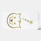 Faux Gold Cat Face - Aangepaste achtergrondkleur Case-Mate iPhone Case (Achterkant (horizontaal))