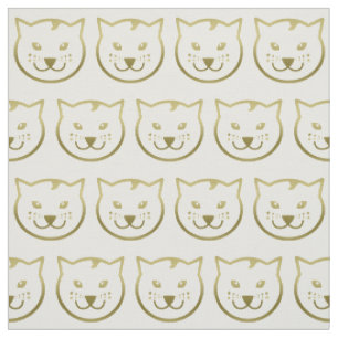 Faux Gold Cat Face - Aangepaste achtergrondkleur Stof