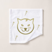 Faux Gold Chat Face - Couleur Arrière - plan perso (Gant de toilette)