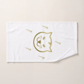 Faux Gold Chat Face - Couleur Arrière - plan perso (Serviette à main)