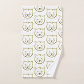 Faux Gold Chat Face - Couleur Arrière - plan perso (Serviette à main)
