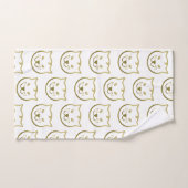 Faux Gold Chat Face - Couleur Arrière - plan perso (Serviette à main)