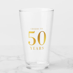 Faux Gold Cheers tot 50 jaar verjaardag Glas