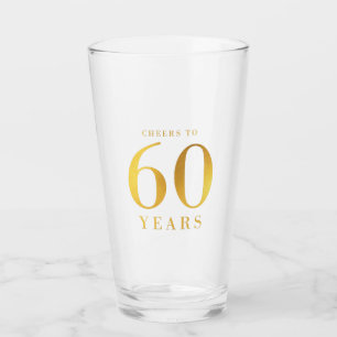 Faux Gold Cheers tot 60 jaar verjaardag Glas