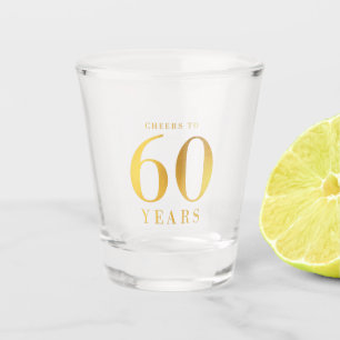 Faux Gold Cheers tot 60 jaar verjaardag Shot Glas