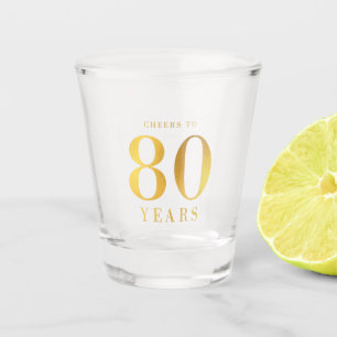 Faux Gold Cheers tot 80 jaar verjaardag Shot Glas