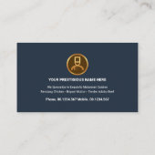 Faux Gold Chef Border Column Restaurant Caterer Visitekaartje (Achterkant)