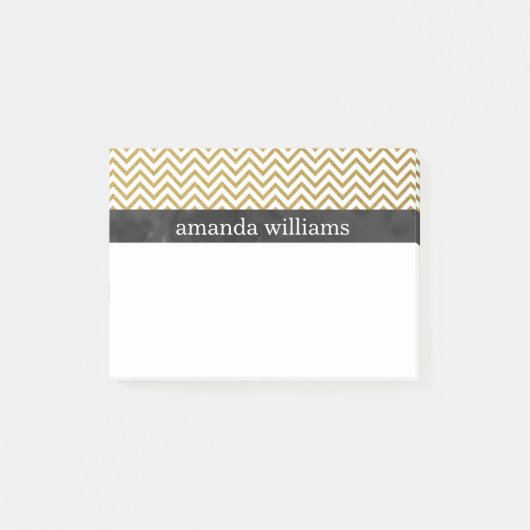 Faux Gold Chevron Stripes Post-it® Notes (Voorkant)