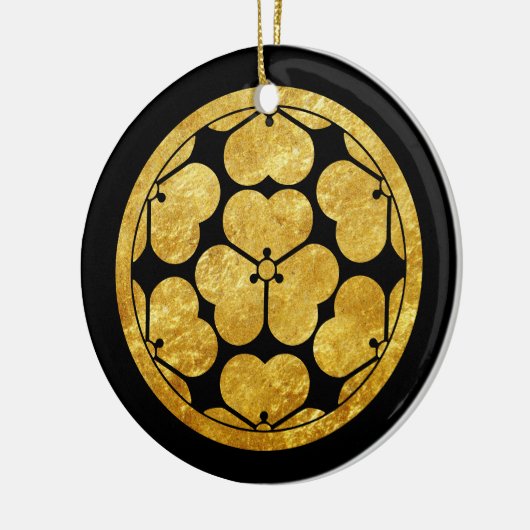 Faux Gold Chosokabe Japan Mon Oosterse Kunst Keramisch Ornament (Links)
