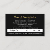 Faux Gold Ciseaux Rose Floral Salon Rendez-vous (Dos)