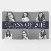 Faux Gold Class van 2018 Afstuderen Fotocollage Spandoek (Horizontaal)
