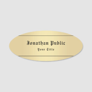 Faux Gold Classic Look Gepersonaliseerde Sjabloon Naamplaatje