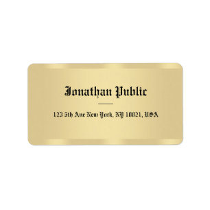 Faux Gold Classic Old Style Font Elegant Sjabloon Etiket