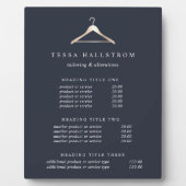 Faux Gold Clothes Hanger Pricing/Services display Fotoplaat (Voorkant)