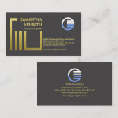 Faux Gold Column Re-Bar Building Engineering Visitekaartje (Voorkant / Achterkant)