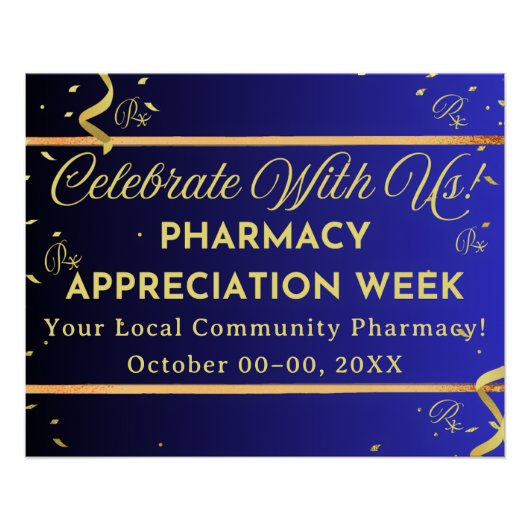 Faux Gold Confetti Apotheek Waardering Poster Perfect Poster (Voorkant)