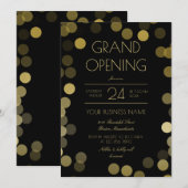 Faux Gold Confetti Business Grand Opening Kaart (Voorkant / Achterkant)
