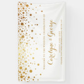 Faux Gold Confetti Dots Mariage Welcome Bannière (Vertical)