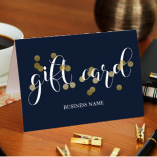 Faux Gold Confetti et carte cadeau bleu foncé