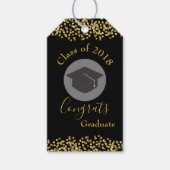 Faux Gold Confetti & Graduation Cap Class of 20xx Cadeaulabel (Voorkant)