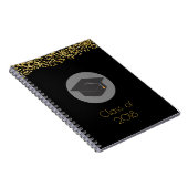 Faux Gold Confetti & Graduation Cap Class of 20xx Notitieboek (Rechterzijde)