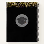 Faux Gold Confetti & Graduation Cap Class of 20xx Notitieboek (Achterkant)