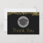 Faux Gold Confetti & Graduation Cap Merci (Devant)