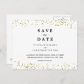 Faux Gold Confetti | Het Briefkaart Datum opslaan (Voorkant / Achterkant)